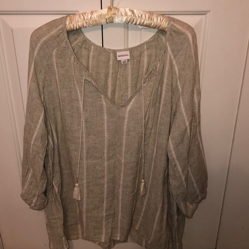 Linen quarter sleeved shirt